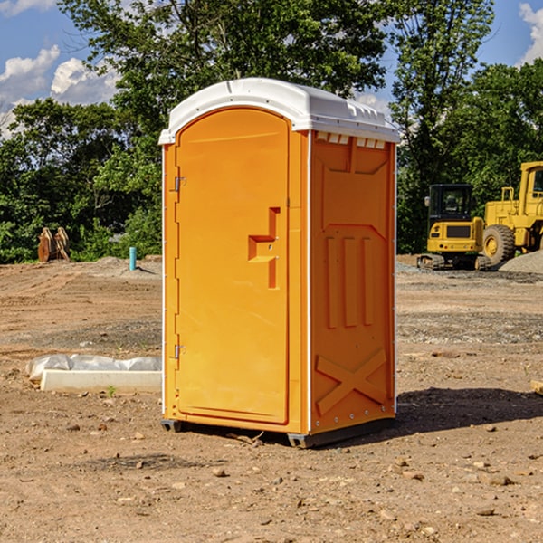 how often are the portable restrooms cleaned and serviced during a rental period in Gravette